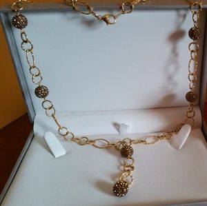 18K Bronze Swarovski Crystal Necklace